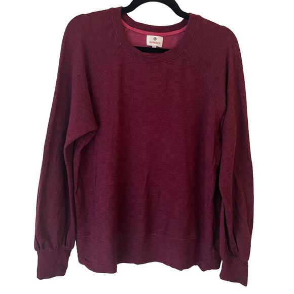 Sundry Sweatshirt Womens 2 Medium Burgundy Maroon Space Dye Crewneck Pullover - Picture 1 of 10